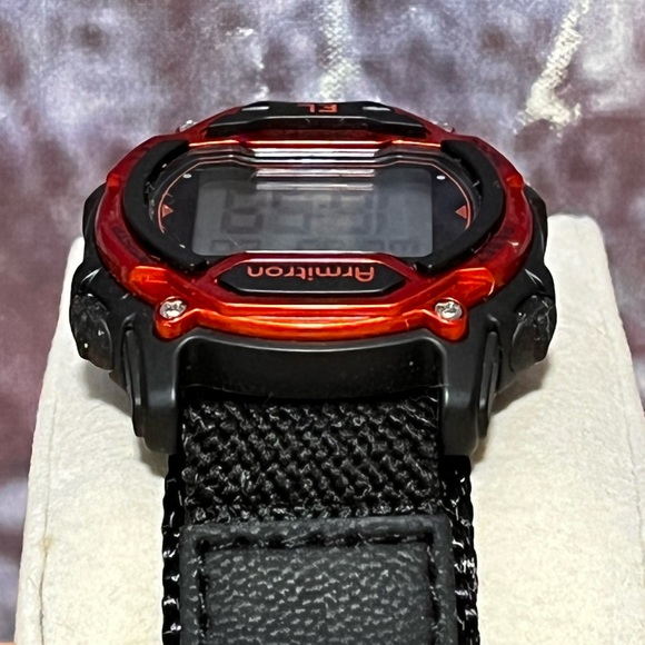 Armitron Accessories Armitron Allsport Black Red Digital Alarm Stop